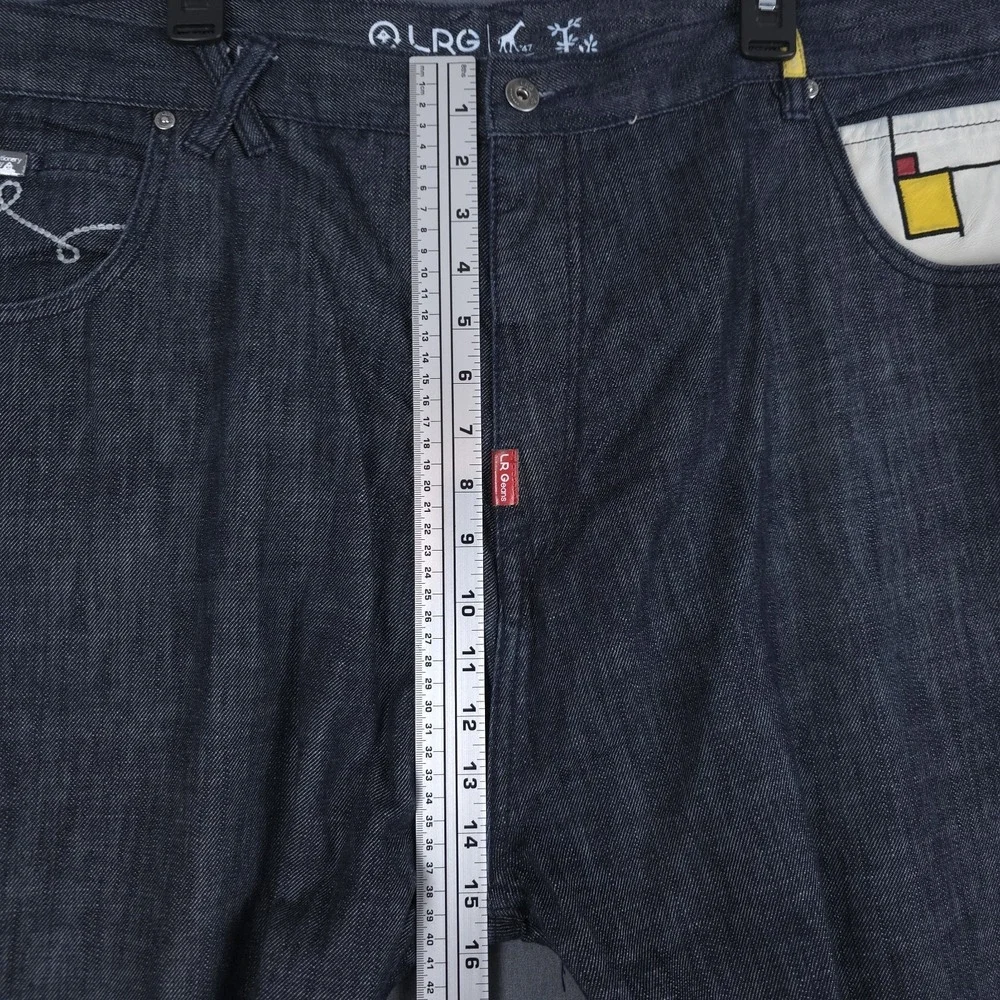 Lifted Research Group Denim Jeans Mens‎ 46 (Fits 43x33) Blue Baggy Y2K Hip Hop
